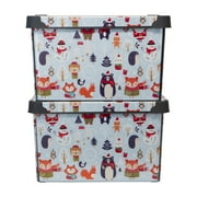 Simplify 7.48 Gallon Woodland Winter Design Storage Tote Bin