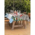 thumbnail image 2 of Outdoor Tablecloth with Umbrella Hole and Zipper, Christmas Snowman Rectangle Table Cloth 52x70 Inch Waterproof Tablecloth, Winter Cardinal Xmas Trees Snowflakes Picnic Table Cover for Patio Camping, 2 of 7