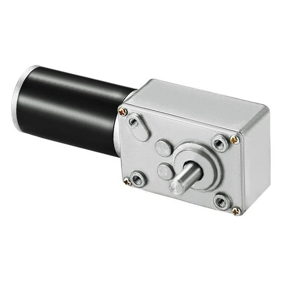 Greartisan DC 12V 30RPM 13.5Kg.cm 8mm Single Shaft Self-Locking Reversible Worm Gear Motor with Cable, High Torque Speed Reduction Motor, Turbine Electric Gearbox Motor