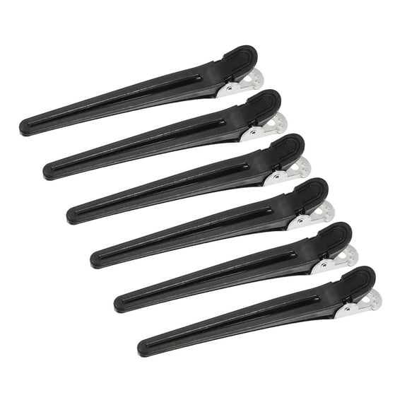 Vocoste 6 Pcs Black 4.06"x0.43"x0.79" Duckbill Clip Hair Claws No Crease Hair Clip Nonslip for Girls Women