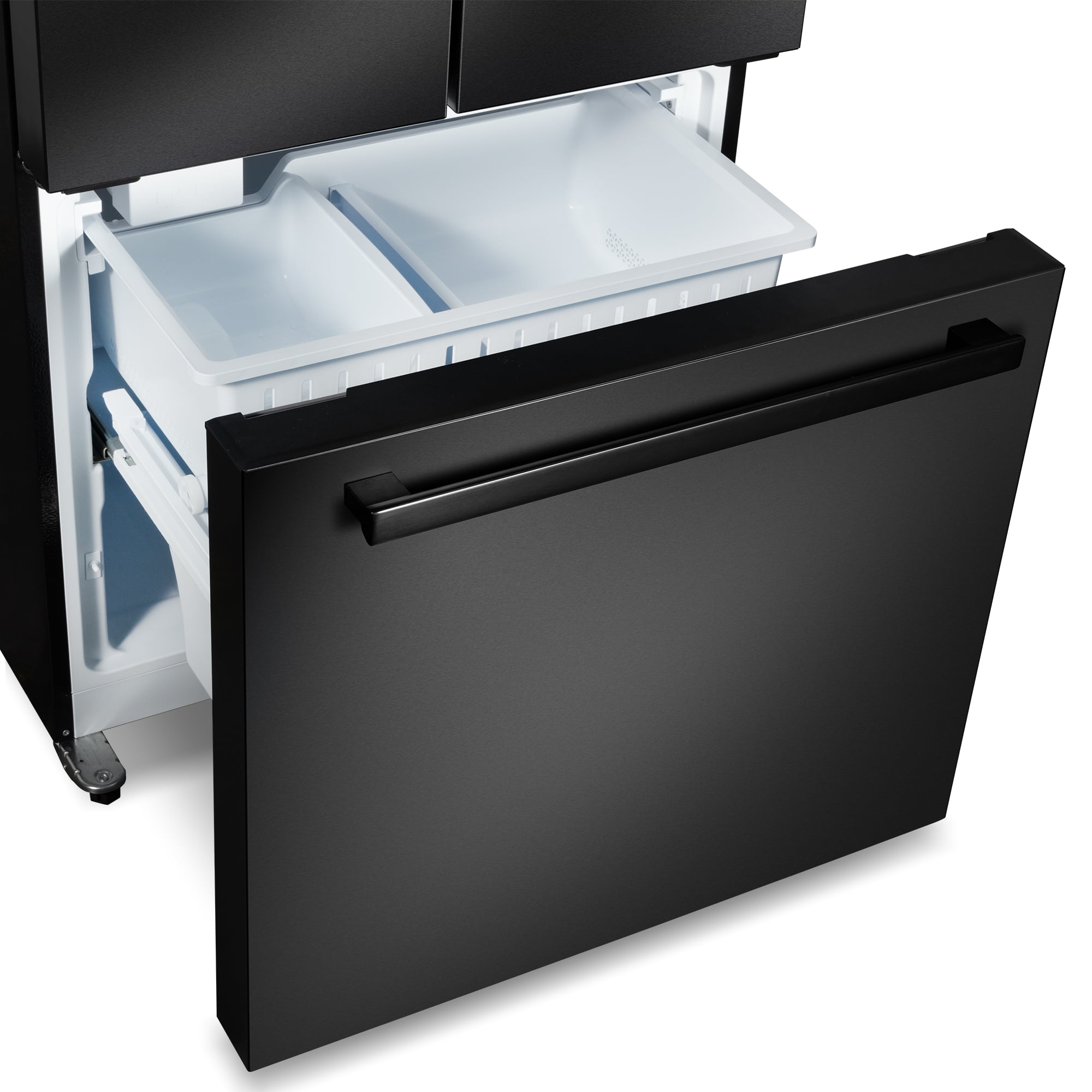 Cosmo 30 in. Vista Coll 17.5 cu. ft. Counter Depth 3-Door French Door Refrigerator, Handles, Matte Black