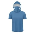 thumbnail image 5 of Penkiiy Men's UPF 50+ Sun Protection Short Sleeve Hoodie with Face Mask | Lightweight Fast-Dry Anti-UV Fishing Shirt | Summer Must-Have, Outdoor Activewear, 5 of 8