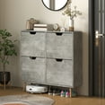 thumbnail image 2 of HOMCOM Shoe Cabinet with 4 Flip Drawers and Adjustable Shelves, Grey, 2 of 10