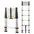thumbnail image 1 of VEVOR 12.5ft Telescoping Ladder, Aluminum Lightweight Multi-Purpose Collapsible Extension, One-Touch Retraction Ladder, Heavy Duty 330LBS Max Capacity with Non-Slip Feet, for Home, Outdoor Work, Loft, 1 of 9