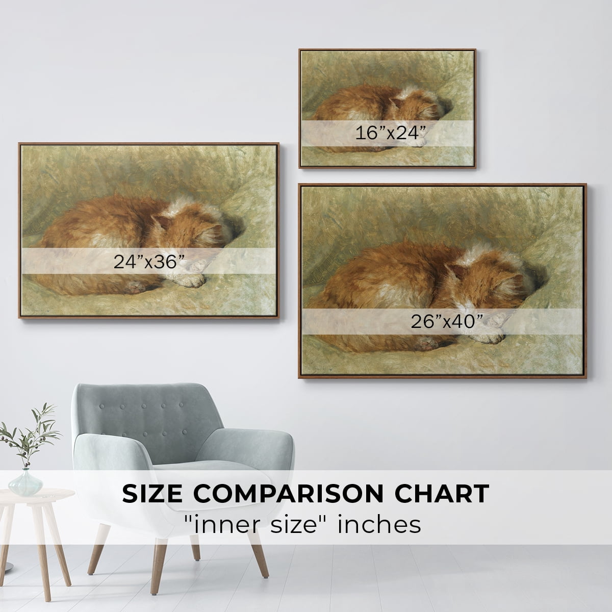 Vintage Animal Print-XLI By Wexford Home Framed in Walnut Wood Gallery Wrapped Canvas 17 in. x 25 in.