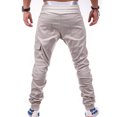 thumbnail image 3 of Vedolay Men Pants Casual Stretch Men's Stretch Multi-Pocket Skinny Cargo Pants,Beige XL, 3 of 5
