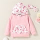 thumbnail image 4 of Gibobby Conjunto deportivo para niños Conjunto de ropa con capucha de manga larga con dibujos animados suaves para bebés y niñas pequeñas(Rosa,18-24 Meses), 4 of 5