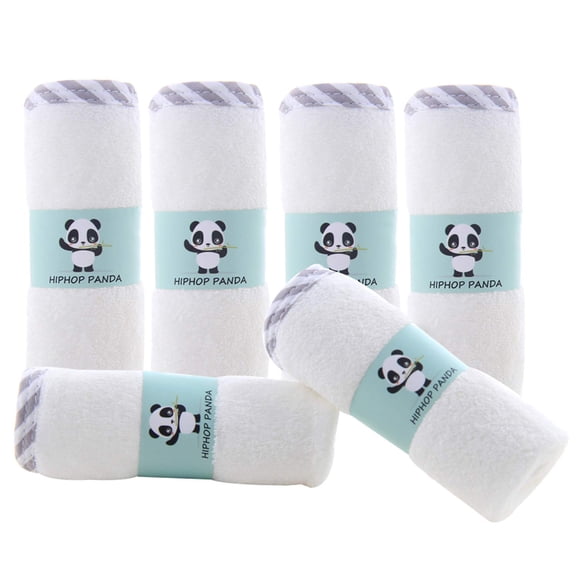 Toallitas HIPHOP PANDA Baby Rayon Bamboo, 2 capas, 10 x 10 cm, gris