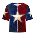 thumbnail image 3 of GERsome 4th of July T-Shirt for Women American Flag Short Sleeve Crewneck Tshirt USA Flag Stars Stripes Patriotic Graphic Tee S-3XL, 3 of 4