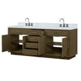 thumbnail image 3 of Grey Oak 84" W X 22" D Double Bath Vanity With Marble Top & Faucet - Soft Close Cabinet Faucets Solid Wood And Plywood Panels 84 In. 22 Included Links, 3 of 4