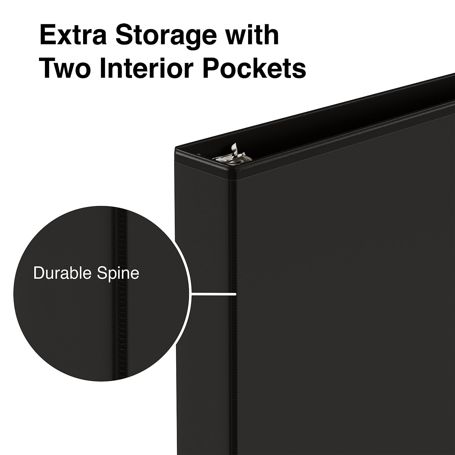 Staples 1" Simply View Binders with Round Rings Black 12/Pack 23733/21685