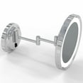 thumbnail image 2 of Aptations 9.63" LED Round Mirror - 5X Magnification | Switchable Cool & Warm Light | Hardwired LED Arm Wall Mirror | Makeup Mirror for Vanity, Bedroom, Bathroom | Energy Efficient (Chrome), 2 of 9