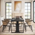 thumbnail image 4 of Finmind Modern Dining Table for 4-6, 63-Inch Black Kitchen Table with Metal Legs, 4 of 7