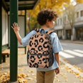 thumbnail image 6 of Black and Orange Leopard Print Pattern 17" School Backpacks for Teens,Waterproof Oxford Fabric,S-Shape Padded Straps for School,Travel,Hiking,Camping, 6 of 6
