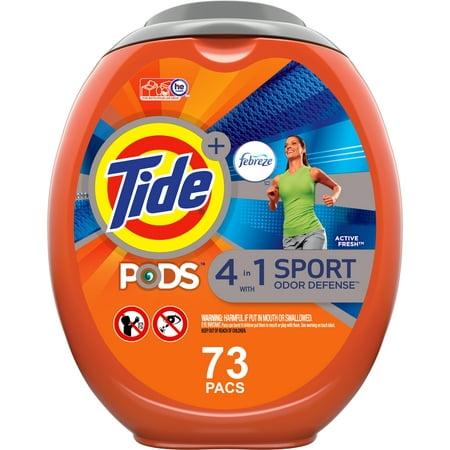 Tide Pods Plus Febreze Sport Odor Defense, 73 Ct Laundry Detergent Pacs