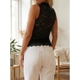 thumbnail image 6 of Women Y2K Coquette Lace Tank Top Sleeveless Sheer Floral Cutout High Neck Slim Crop Going Out Top Party Clubwear, 6 of 7