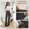 thumbnail image 3 of CoKate Women's Fleece Lined Flare Leggings with Pockets High Waisted Thermal Bootcut Yoga Pants for Winter, 3 of 7