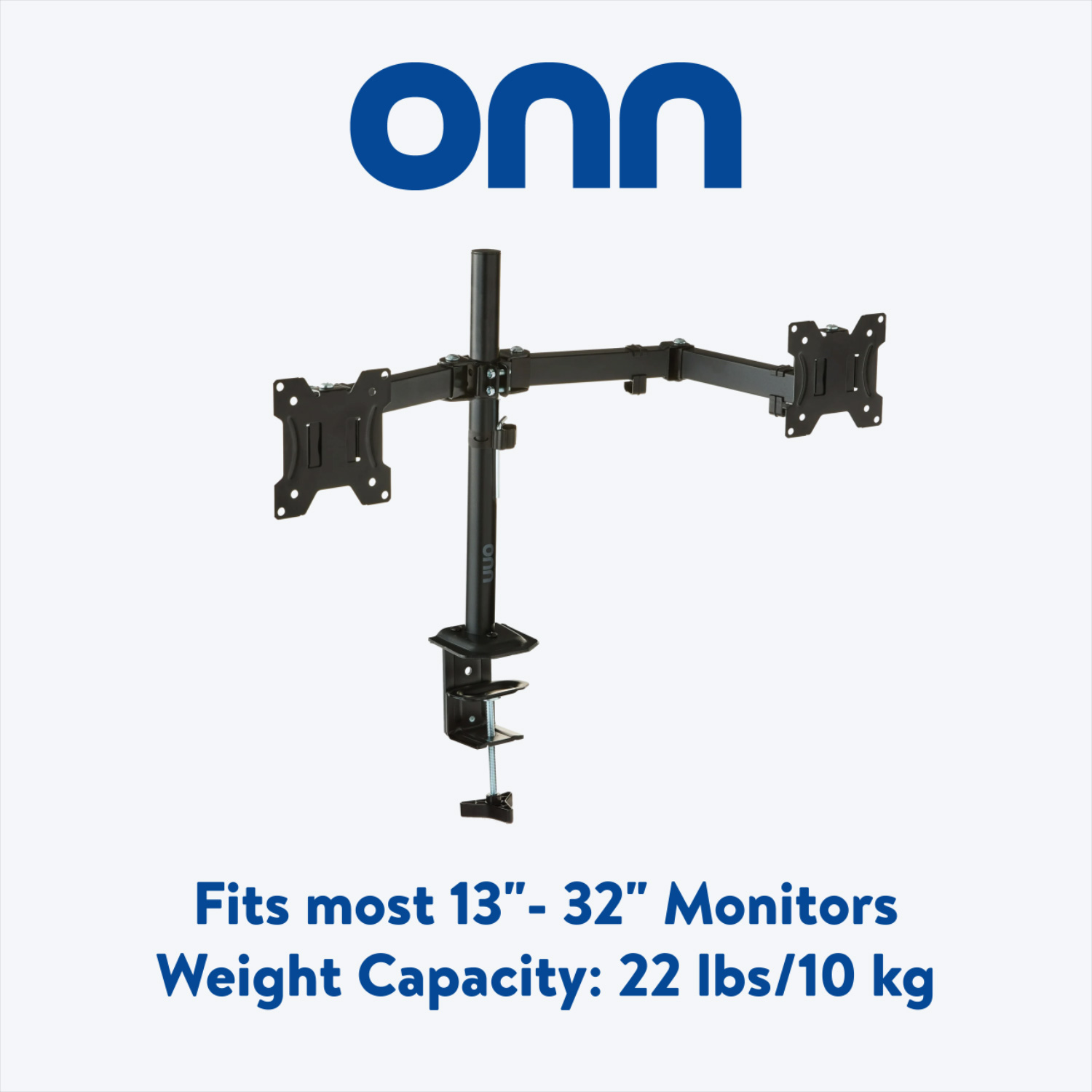 Soporte de escritorio para doble monitor onn de movimiento completo, para 2 pantallas hasta 32 pulgadas: rotación, inclinación y giro 8