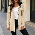 thumbnail image 5 of Kezqiaxn Women Hoodies Fashion Button Down Long Sleeve Loose Track Jacket for Pockets Casual Outerwear Winter Clothes, 5 of 9