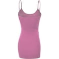 thumbnail image 4 of RT1002 Ladies Adjustable Spaghetti Strap Basic Long Cami Tank Top Orchid S, 4 of 5