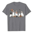 thumbnail image 5 of Women Summer Halloween Doodles T-Shirt Crewneck Short Sleeve Ghost Graphic Tees Casual Funny Halloween Party Tops, 5 of 5