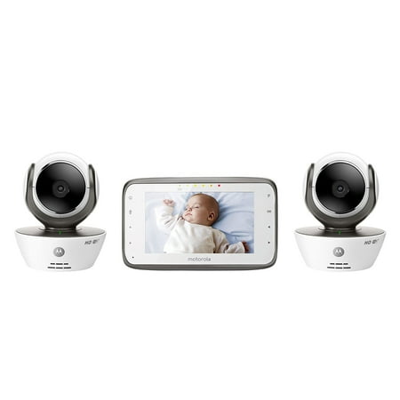 Motorola MBP854CONNECT-2 Dual Mode Baby Monitor with 2 Cameras and 4.3-Inch LCD Parent Monitor and Wi-Fi Internet