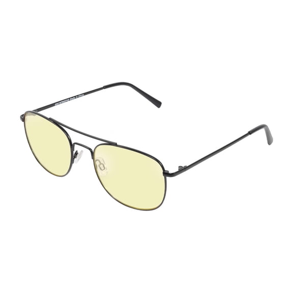 Aray Matte Gunmetal Night Driving Glasses - Yellow Lens