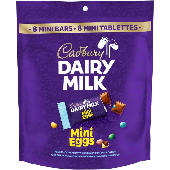 Cadbury Dairy Milk Mini Eggs Chocolate, 8 Mini Bars, 144g/5.1 oz