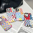thumbnail image 3 of Branple Compatible Con Iphone 16 Pro Max Funda Linda Y Colorida A Cuadros Con Tpu Suave Y Delgada A Prueba De Golpes Y Fundas Protectoras De Pc Duras Para Mujeres/Hombres Diseñadas Para Iphone 16 Pro, 3 of 5