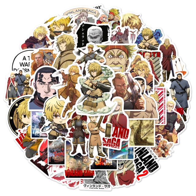 Pegatinas de SAGA VINLAND de Anime de dibujos animados para coche, portátil, teléfono, decoración de papelería, calcomanías de vinilo, pegatina impermeable, juguetes para niños, regalos