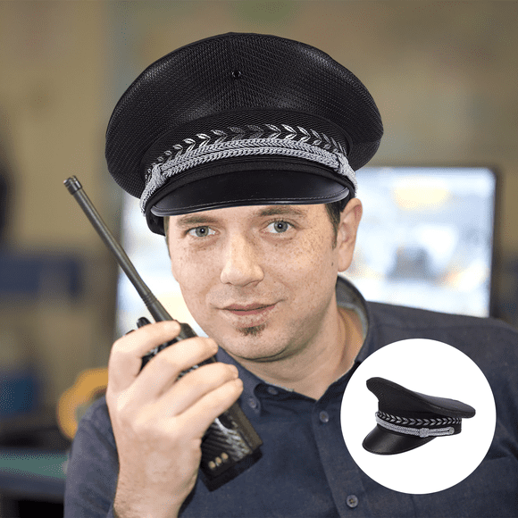 BRIGHTFUFU Gorra de guardia de seguridad transpirable Gorra de protección inmobiliaria Práctica tapa grande del labio