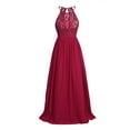 thumbnail image 4 of Alvivi Big Girls Halter Lace Wedding Bridesmaid Long Dress Formal Party Prom Maxi Gown, 4 of 7