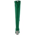 thumbnail image 4 of Unique Bargains Women's Chunky Heels Rhinestone Over the Knee High Boots Green (Size 6), 4 of 8