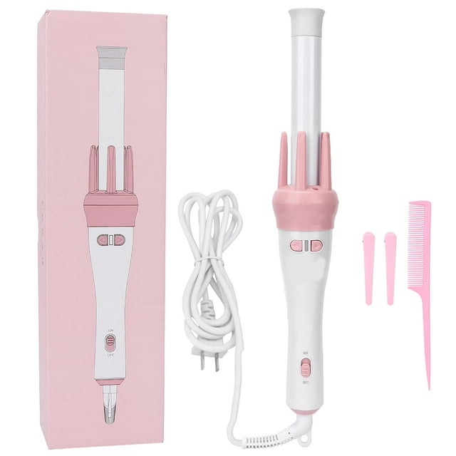 Rizador de pelo de cerámica profesional Waver automático 360 rizador de pelo giratorio de calentamiento rápido varita rizadora eléctrica 110-240 V para peinado de cabello largo o corto (EE. UU.)