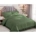 thumbnail image 2 of DNG Creations 1 Piece Vintage Ruffle Pattern Comforter Set Premium Ultra Soft 550 GSM All Season ( Twin/Twin XL Size ) 100% Egyptian Cotton Solid Moss Colour, 2 of 8