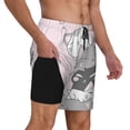 thumbnail image 2 of Sikiie cat Print Men's Double Layer Swimming Trunks, Adjustable Waistband and Pockets Sports Swimming Trunks, Beach Swimwear-X-Large, 2 of 6