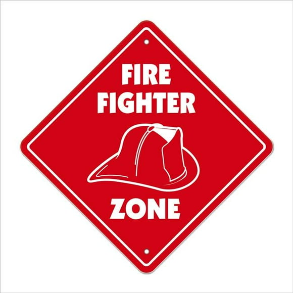 SignMission X-17-FireFighter 7 in. Firefighter Zone Xing Crossing Sign