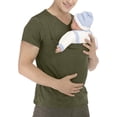 thumbnail image 2 of Mens Baby Carrier Shirt Dad Shirt for Men Short Sleeve T-Shirt V Neck Pocket Tee Shirts, 2 of 5