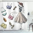 thumbnail image 1 of Ambesonne Heels and Dresses Shower Curtain, Summer Theme, 69"Wx75"L, Multicolor, 1 of 3