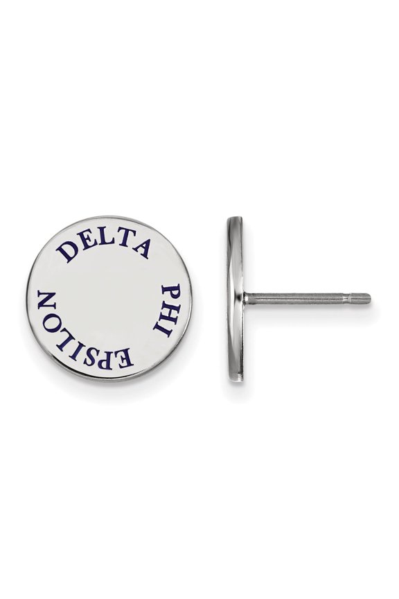 Sterling S. LogoArt Delta Phi Epsilon Enameled Post Earrings Sterling Silver Earrings