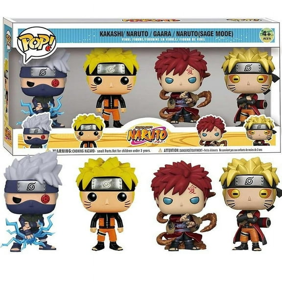 Paquete 4 Funkos Funko Naruto Shippuden: Naruto, Gaara y Kakashi