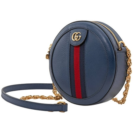 Gucci Ophidia Mini Round Shoulder Bag in Blue