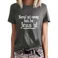 thumbnail image 1 of B91xZ Chemises pour Femmes Manches Courtes Col Montant Extensible Ajusté Couche Basique Tee Tops, Gris L, 1 of 2