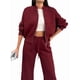 thumbnail image 3 of Conjuntos de Salón para Mujer, Conjunto Deportivo de 2 Piezas, Sudadera, Pantalón Deportivo de Pierna , Conjunto Deportivo A Juego Vino Tinto XL, 3 of 9