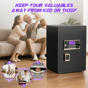 BESAFETY 5.0 Cuft Large Safe Box, Security Home Safe with Interior Safe Lock Box, Fireproof Waterproof Document Bag, Electronic Keypad Digital Lock, for House Office