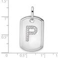 thumbnail image 2 of Diamond2Deal 14K Gold Gold Diamond Initiale P Dog Tag Charme pour Femmes (W - 0.7 Pouce), 2 of 4