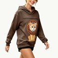 thumbnail image 4 of Pet Pouch Hoodie For Women, Front Zip Drop Shoulder Pullover Sweatshirt, Pet Carrier Sweater For Small Dogs & Cat, Coffee, XXXL, 4 of 9