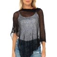 thumbnail image 1 of Shiba-Poncho Léger en Tricot Transparent pour Femmes Taille Unique, 1 of 4