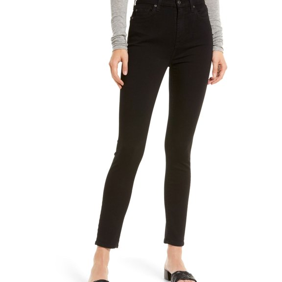 7 For All Mankind Womens Solid Skinny Fit Jeans