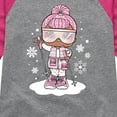 thumbnail image 3 of Lol Surprise! - Snowbunny And Snowflakes - Toddler & Youth Girls Raglan Graphic T-Shirt, 3 of 5